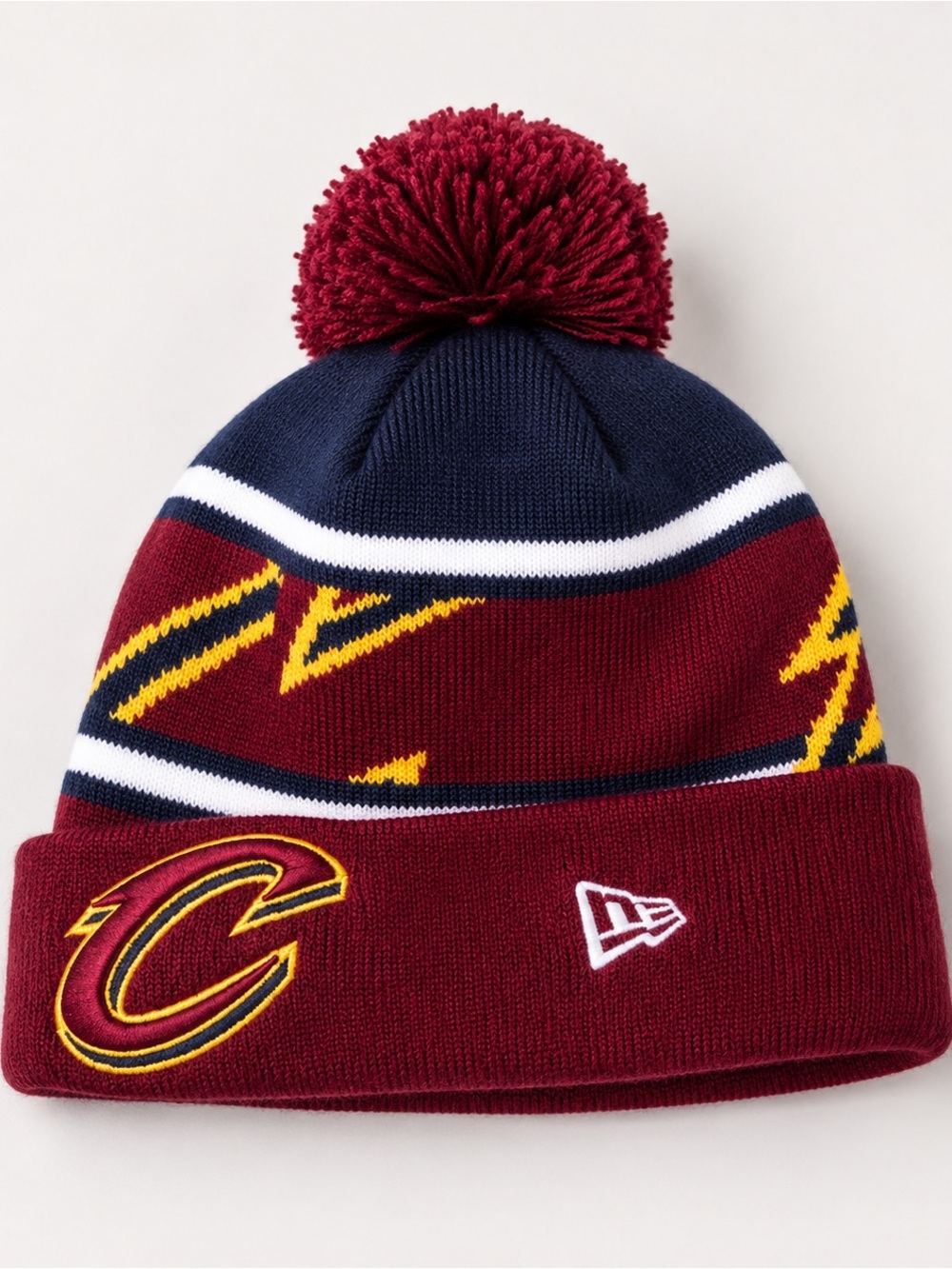 NBA Kids Burgundy and Navy Pom-Pom Hat